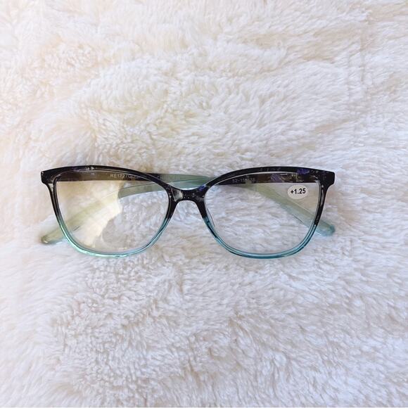 Emma Light Blue & Black Two Tone Reader Glasses - Picture 2 of 10